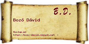 Bozó Dávid névjegykártya