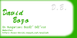 david bozo business card